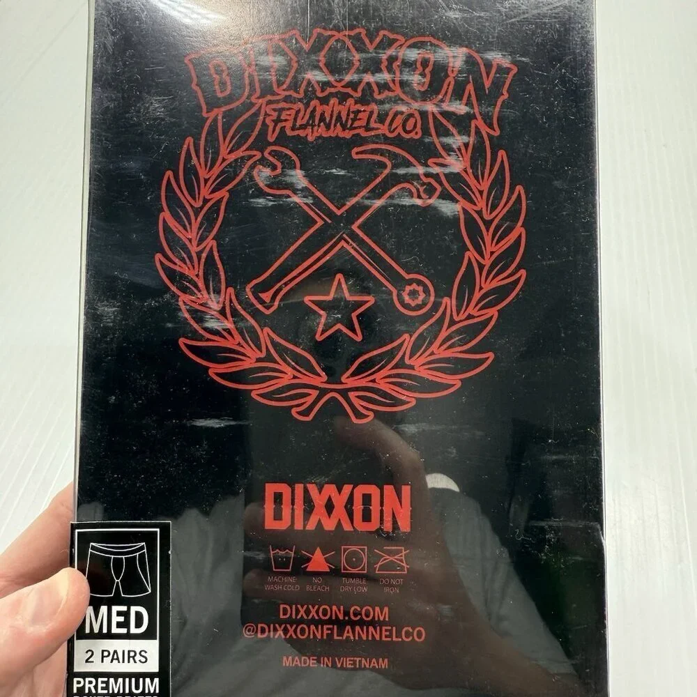 Dixxon Men’s Premium Boxer Briefs 2 Pack Red Black Medium M Underwear New Sealed
